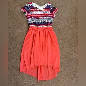Girls size 7 Speechless hi low dress